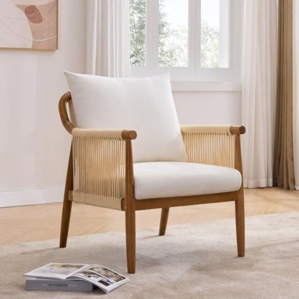 Boho Rattan Accent Chair